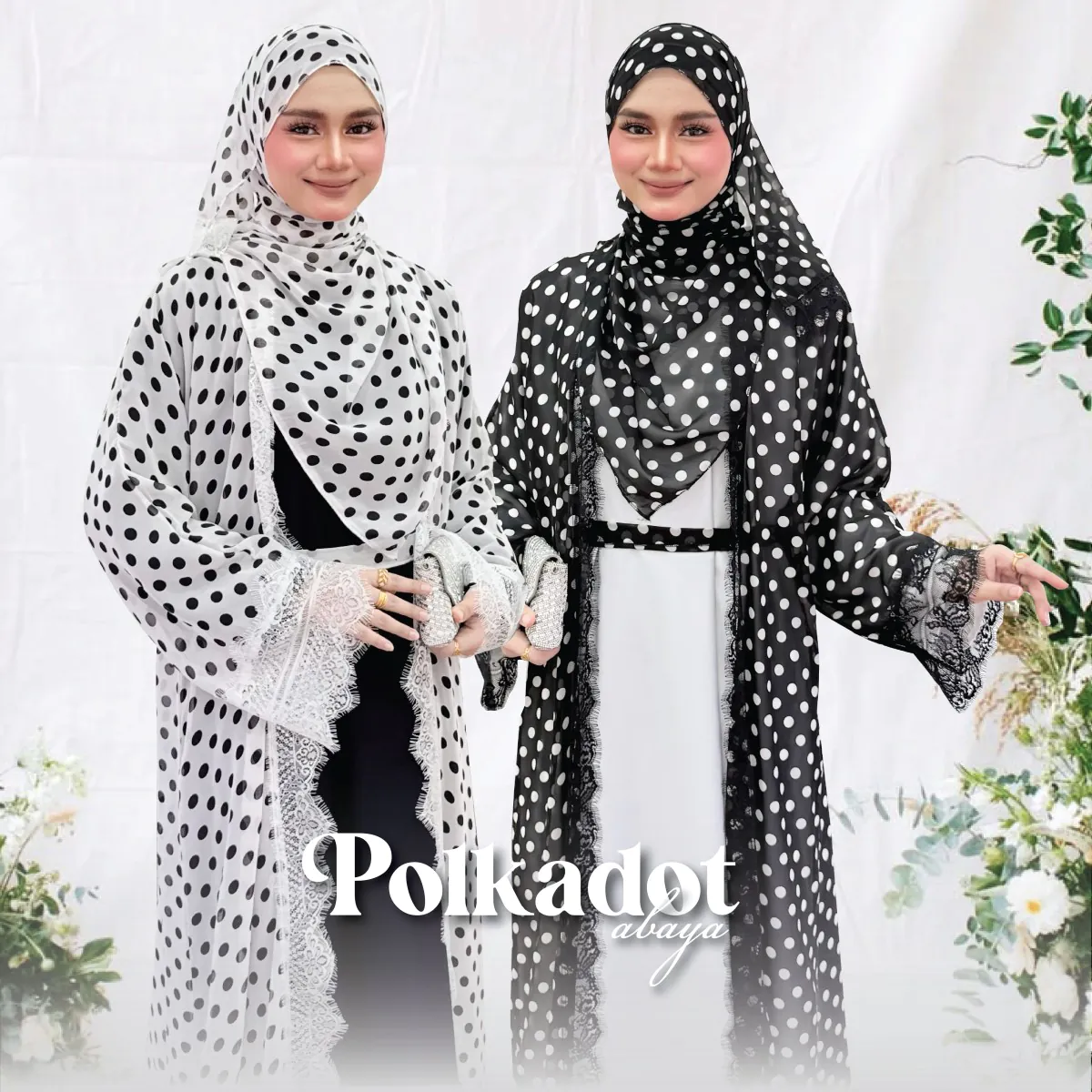 Abaya Cardigan Polkadot